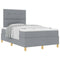 vidaXL Box Spring Bed with Headboard Light grey 120 x 190 cm Fabric