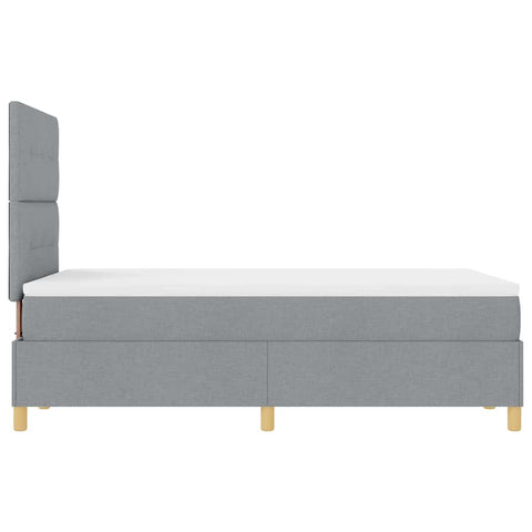 vidaXL Box Spring Bed with Headboard Light grey 120 x 190 cm Fabric
