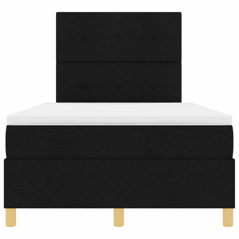 vidaXL Box Spring Bed with Headboard Black 120 x 190 cm Fabric