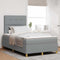 vidaXL Box Spring Bed with Headboard Light grey 120 x 200 cm Fabric