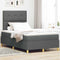 vidaXL Box Spring Bed with Headboard Dark grey 120 x 200 cm Fabric