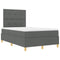 vidaXL Box Spring Bed with Headboard Dark grey 120 x 200 cm Fabric
