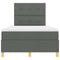vidaXL Box Spring Bed with Headboard Dark grey 120 x 200 cm Fabric