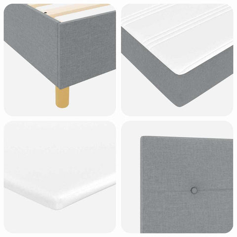 vidaXL Box Spring Bed with Headboard Light grey 200 x 200 cm Fabric