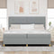 vidaXL Box Spring Bed with Headboard Light grey 200 x 200 cm Fabric