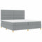 vidaXL Box Spring Bed with Headboard Light grey 200 x 200 cm Fabric