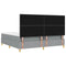 vidaXL Box Spring Bed with Headboard Light grey 200 x 200 cm Fabric