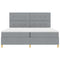 vidaXL Box Spring Bed with Headboard Light grey 200 x 200 cm Fabric