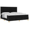 vidaXL Box Spring Bed with Headboard Black 200 x 200 cm Fabric