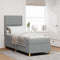vidaXL Box Spring Bed with Headboard Light grey 80 x 200 cm Fabric