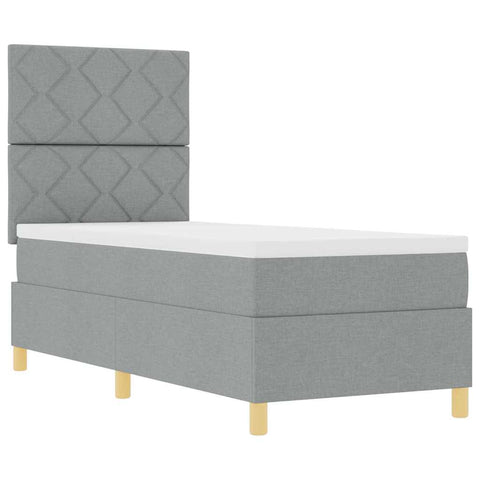 vidaXL Box Spring Bed with Headboard Light grey 80 x 200 cm Fabric