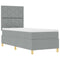 vidaXL Box Spring Bed with Headboard Light grey 80 x 200 cm Fabric