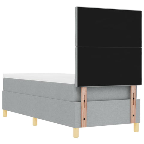 vidaXL Box Spring Bed with Headboard Light grey 80 x 200 cm Fabric