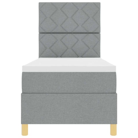 vidaXL Box Spring Bed with Headboard Light grey 80 x 200 cm Fabric