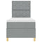 vidaXL Box Spring Bed with Headboard Light grey 80 x 200 cm Fabric