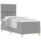 vidaXL Box Spring Bed with Headboard Light grey 80 x 200 cm Fabric