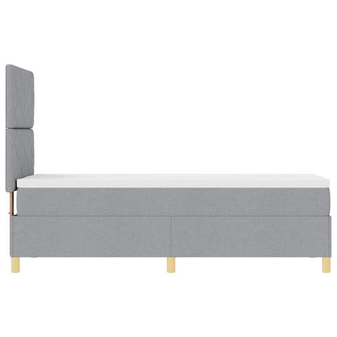 vidaXL Box Spring Bed with Headboard Light grey 80 x 200 cm Fabric
