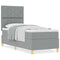 vidaXL Box Spring Bed with Headboard Light grey 80 x 200 cm Fabric