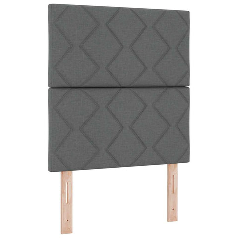 vidaXL Box Spring Bed with Headboard Dark grey 80 x 200 cm Fabric