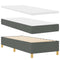 vidaXL Box Spring Bed with Headboard Dark grey 80 x 200 cm Fabric