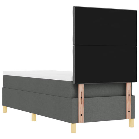 vidaXL Box Spring Bed with Headboard Dark grey 80 x 200 cm Fabric