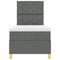 vidaXL Box Spring Bed with Headboard Dark grey 80 x 200 cm Fabric