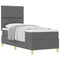 vidaXL Box Spring Bed with Headboard Dark grey 80 x 200 cm Fabric