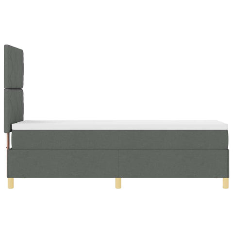 vidaXL Box Spring Bed with Headboard Dark grey 80 x 200 cm Fabric