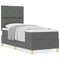vidaXL Box Spring Bed with Headboard Dark grey 80 x 200 cm Fabric