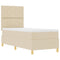 vidaXL Box Spring Bed with Headboard Cream 80 x 200 cm Fabric