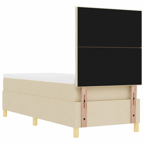 vidaXL Box Spring Bed with Headboard Cream 80 x 200 cm Fabric