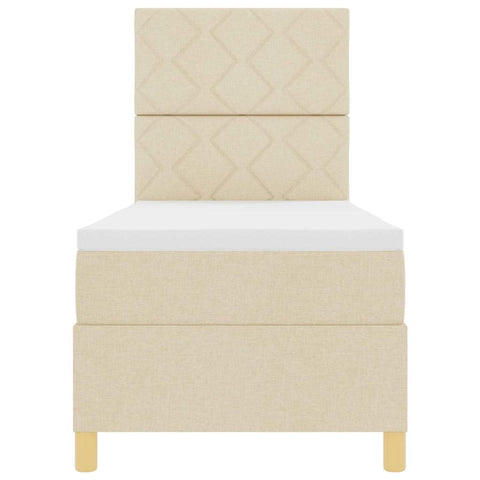 vidaXL Box Spring Bed with Headboard Cream 80 x 200 cm Fabric