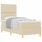 vidaXL Box Spring Bed with Headboard Cream 80 x 200 cm Fabric