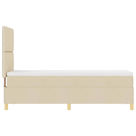 vidaXL Box Spring Bed with Headboard Cream 80 x 200 cm Fabric