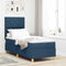 vidaXL Box Spring Bed with Headboard Blue 80 x 200 cm Fabric