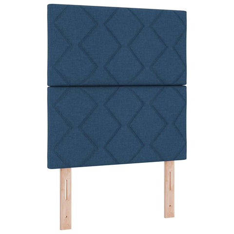 vidaXL Box Spring Bed with Headboard Blue 80 x 200 cm Fabric