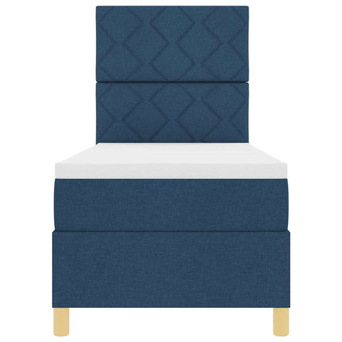 vidaXL Box Spring Bed with Headboard Blue 80 x 200 cm Fabric