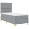 vidaXL Box Spring Bed with Headboard Light grey 90 x 190 cm Fabric