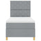 vidaXL Box Spring Bed with Headboard Light grey 90 x 190 cm Fabric
