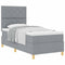 vidaXL Box Spring Bed with Headboard Light grey 90 x 190 cm Fabric