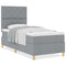 vidaXL Box Spring Bed with Headboard Light grey 90 x 190 cm Fabric