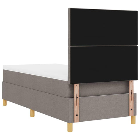vidaXL Box Spring Bed with Headboard Taupe 90 x 190 cm Fabric