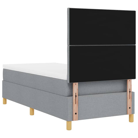vidaXL Box Spring Bed with Headboard Light grey 90 x 200 cm Fabric