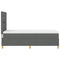 vidaXL Box Spring Bed with Headboard Dark grey 90 x 200 cm Fabric