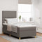 vidaXL Box Spring Bed with Headboard Taupe 90 x 200 cm Fabric