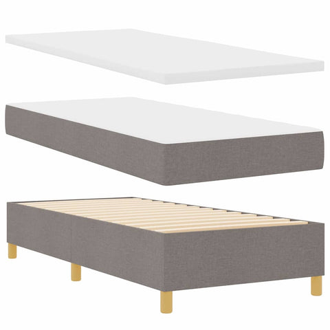 vidaXL Box Spring Bed with Headboard Taupe 90 x 200 cm Fabric