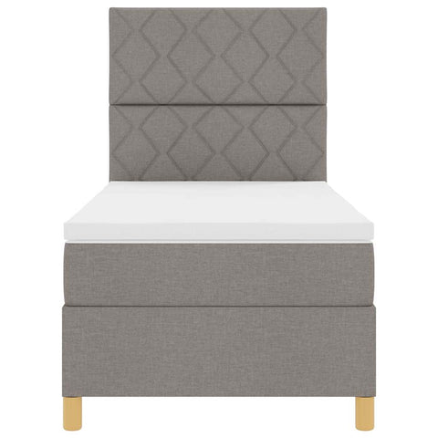 vidaXL Box Spring Bed with Headboard Taupe 90 x 200 cm Fabric