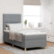 vidaXL Box Spring Bed with Headboard Light grey 100 x 200 cm Fabric