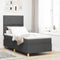 vidaXL Box Spring Bed with Headboard Dark grey 100 x 200 cm Fabric