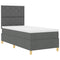 vidaXL Box Spring Bed with Headboard Dark grey 100 x 200 cm Fabric